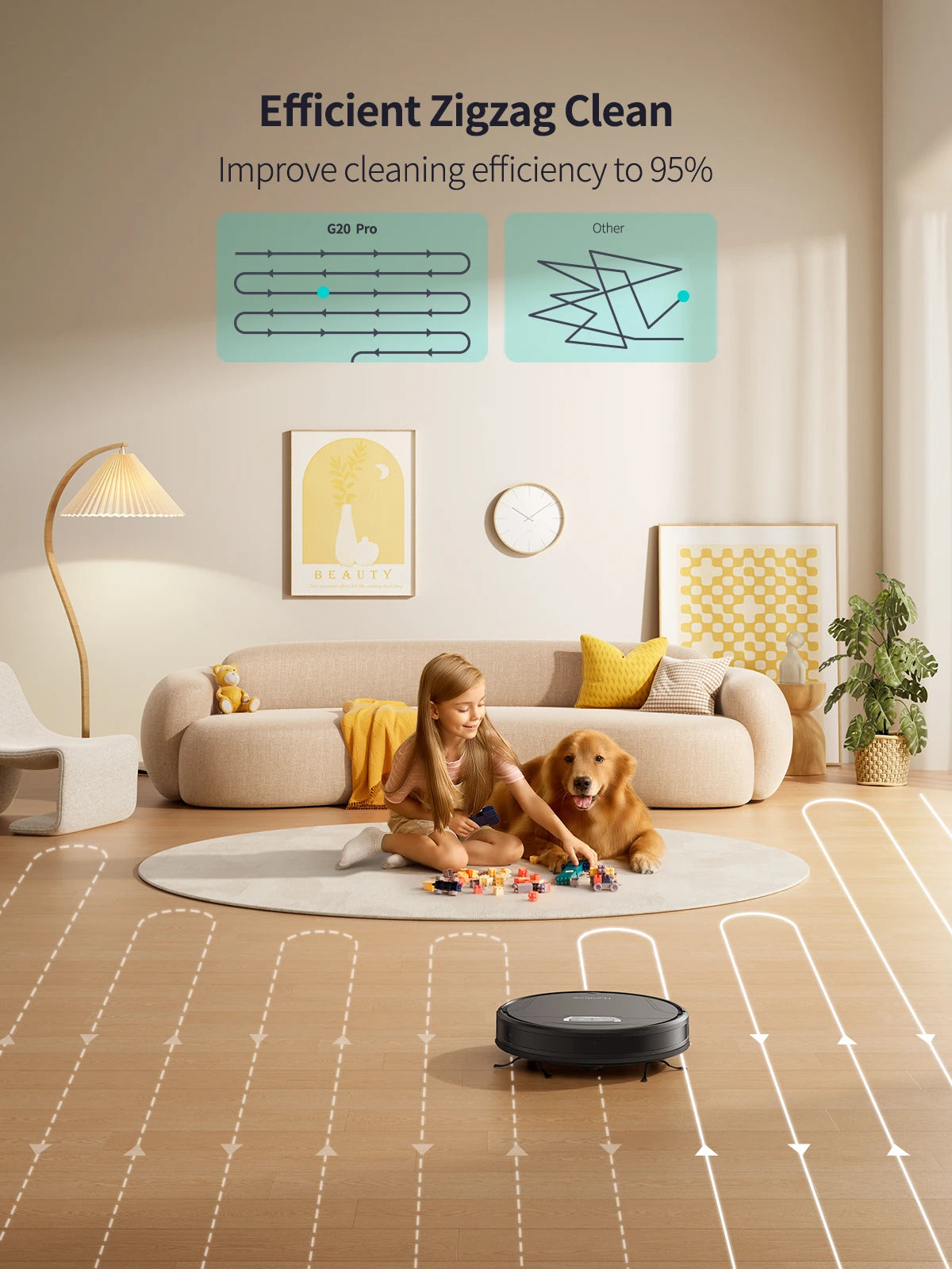 Honiture Robot Vacuum Cleaner G20pro 6000pa 3 in 1 Sweeping and Mop Robot Strong Suction Self-Charging Smart Barrier Robot