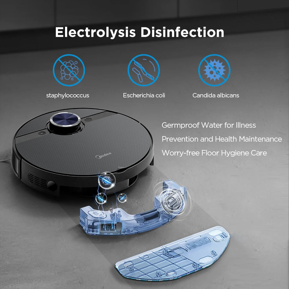 Midea S8+ Robot Vacuum Cleaner for Home Electrolysis Disinfection Vibration Mopping Smart Vacuum Cleaner Dust Collect Station