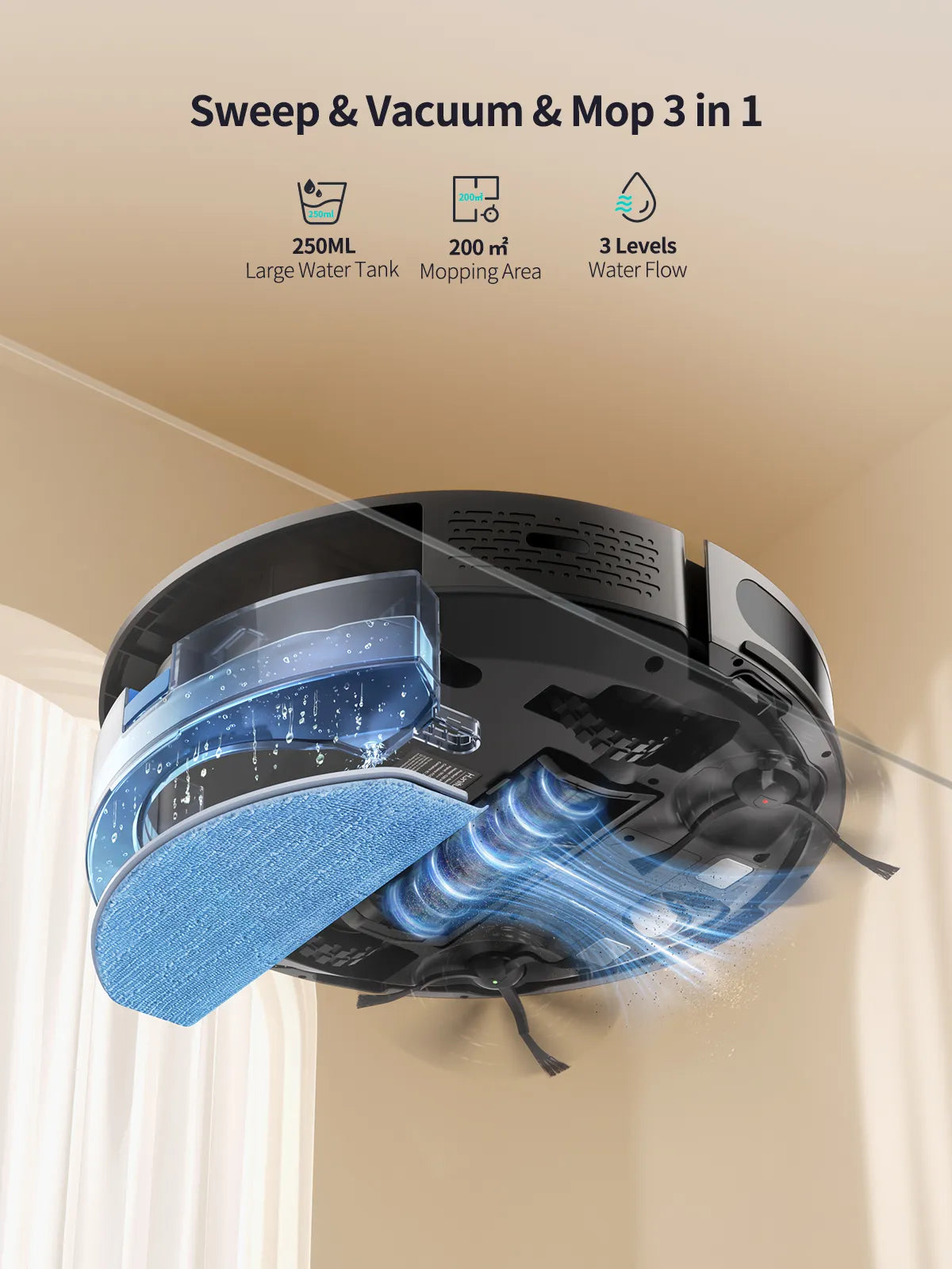 Honiture Robot Vacuum Cleaner G20pro 6000pa 3 in 1 Sweeping and Mop Robot Strong Suction Self-Charging Smart Barrier Robot