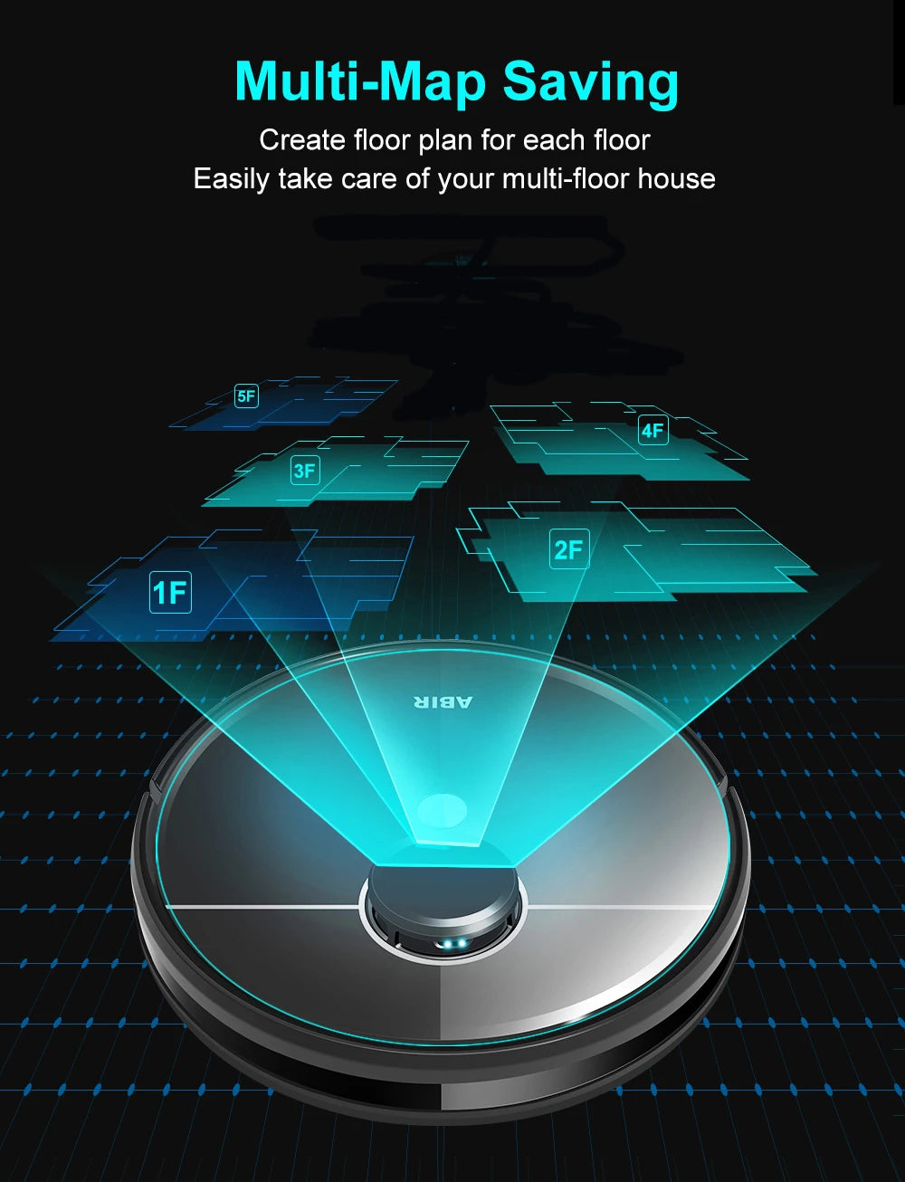 ABIR R30 Robot Vacuum Cleaner with Auto-empty Dock & 6500PA Suction