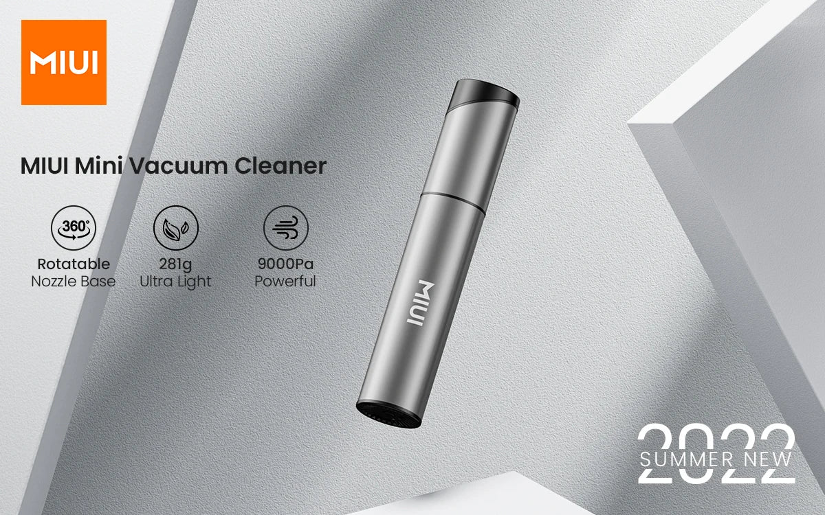 MIUI Mini Cordless and Handheld Portable Vacuum Cleaner with Rotatable Nozzle & 9000pa Suction