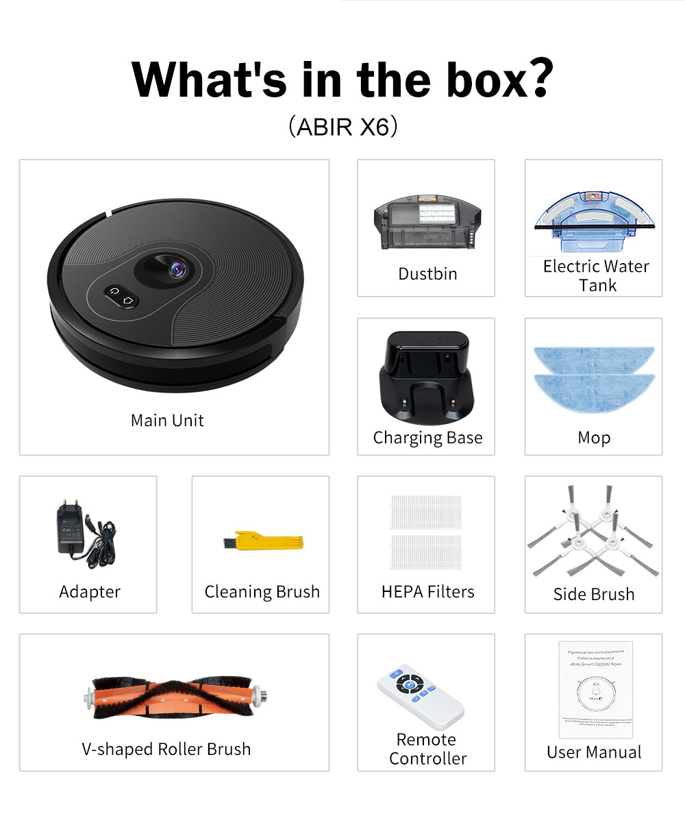 ABIR X6 Robot Vacuum Cleaner with Advanced Triple Visual Navigation