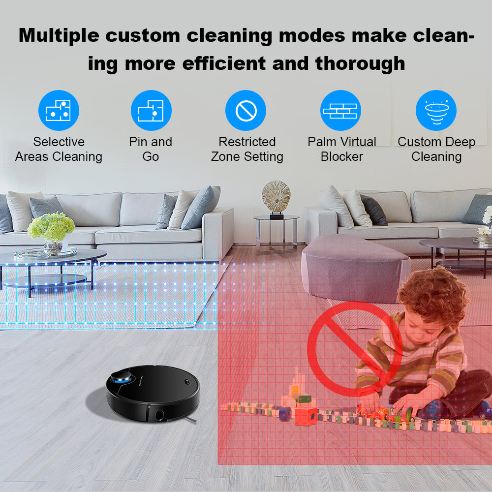 Liectroux ZK901 Robot Vacuum Cleaner with Lidar Navigation & Dual Functions