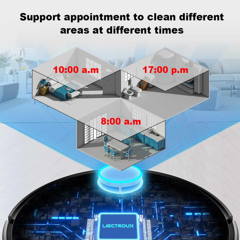 Liectroux ZK901 Robot Vacuum Cleaner with Lidar Navigation & Dual Functions