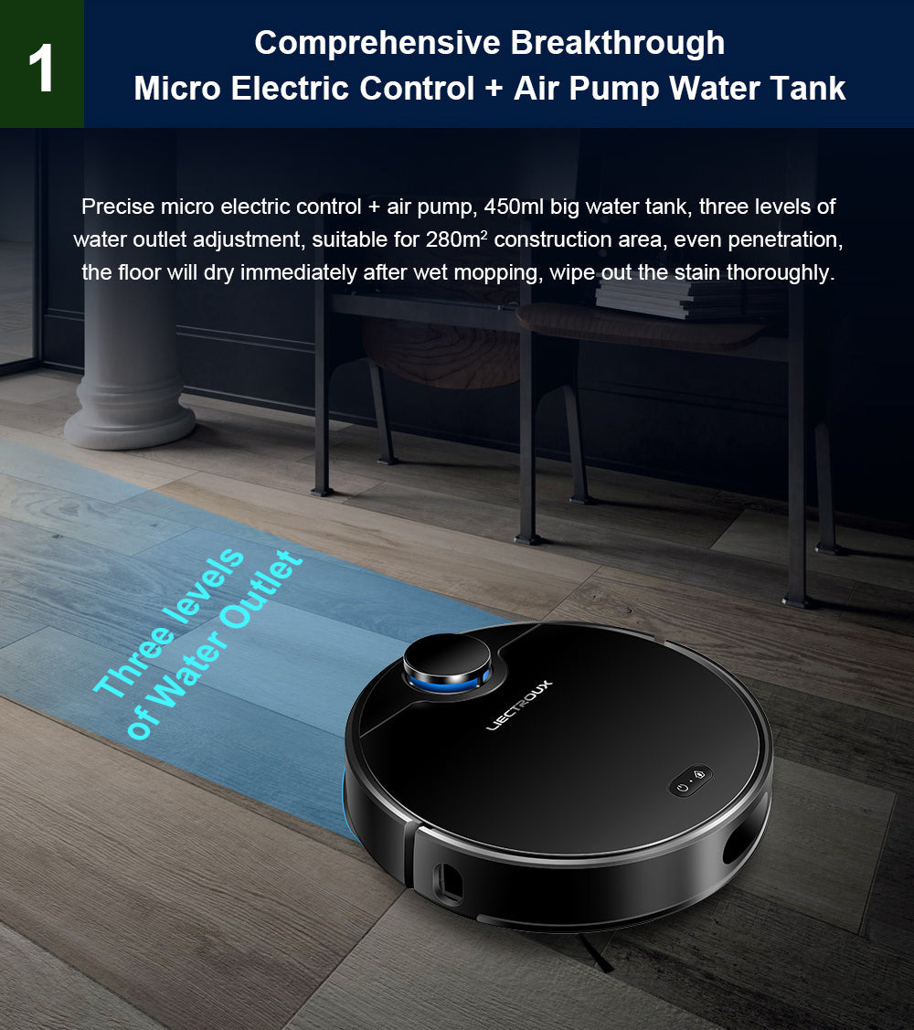 Liectroux ZK901 Robot Vacuum Cleaner with Lidar Navigation & Dual Functions