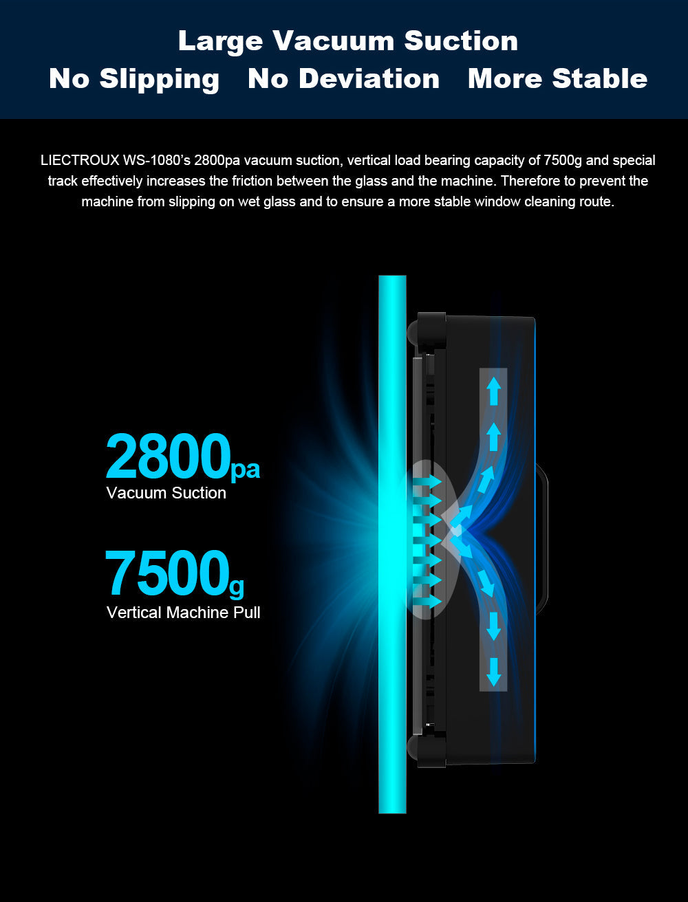 Liectroux WS1080 Smart Window Cleaning Robot with AI & App Controls
