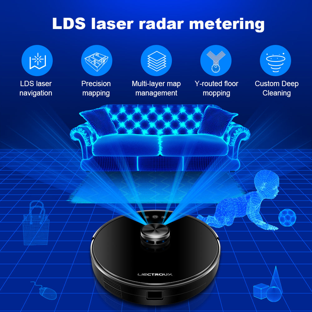 Liectroux XR500 Robot Vacuum Cleaner with LDS Laser Navigation